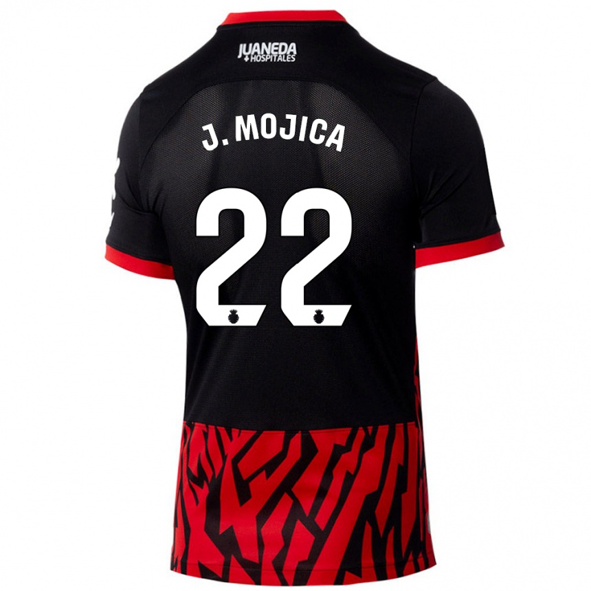 Kids Football Johan Mojica #22 Black Red Home Jersey 2024/25 T-Shirt Australia