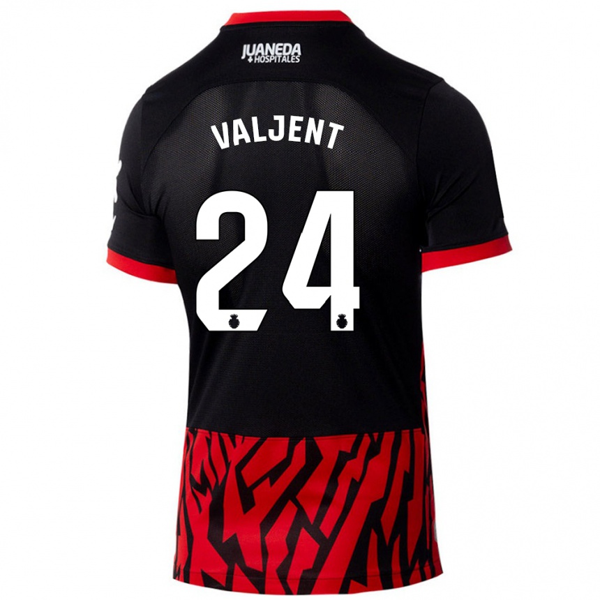 Kids Football Martin Valjent #24 Black Red Home Jersey 2024/25 T-Shirt Australia