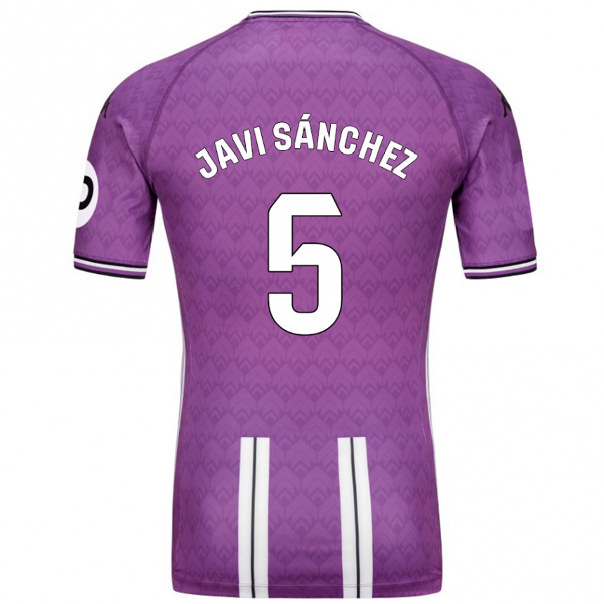 Kids Football Javi Sánchez #5 Purple White Home Jersey 2024/25 T-Shirt Australia