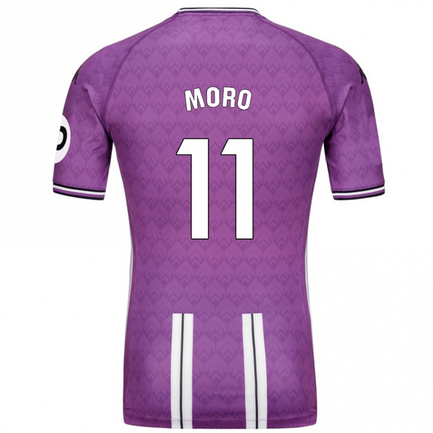 Kids Football Raúl Moro #11 Purple White Home Jersey 2024/25 T-Shirt Australia