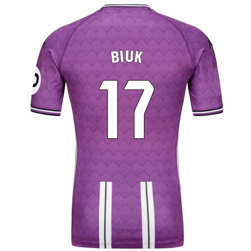 Kids Football Stipe Biuk #17 Purple White Home Jersey 2024/25 T-Shirt Australia