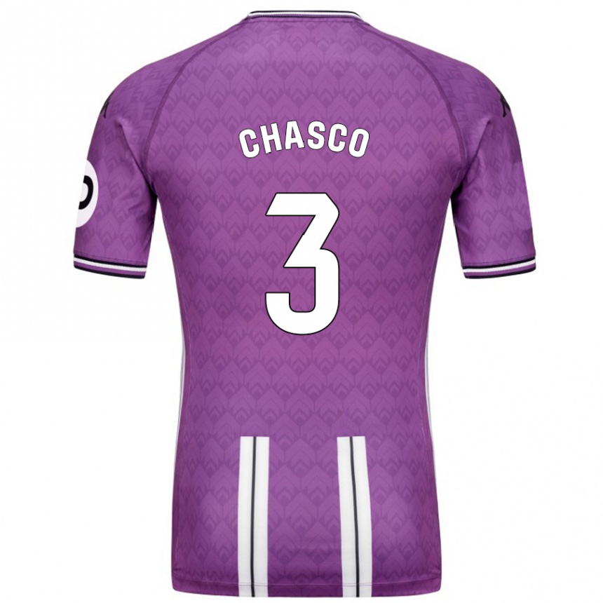 Kids Football Raúl Chasco #3 Purple White Home Jersey 2024/25 T-Shirt Australia