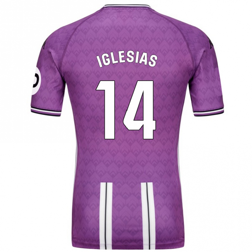 Kids Football Koke Iglesias #14 Purple White Home Jersey 2024/25 T-Shirt Australia