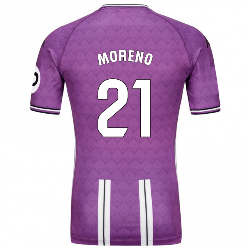 Kids Football Xavi Moreno #21 Purple White Home Jersey 2024/25 T-Shirt Australia