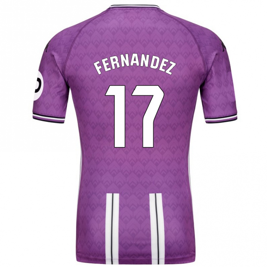 Kids Football Dani Fernández #17 Purple White Home Jersey 2024/25 T-Shirt Australia