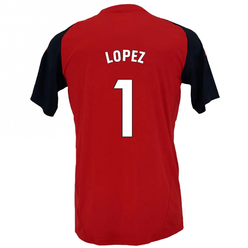 Kids Football Luis López #1 Red Black Home Jersey 2024/25 T-Shirt Australia