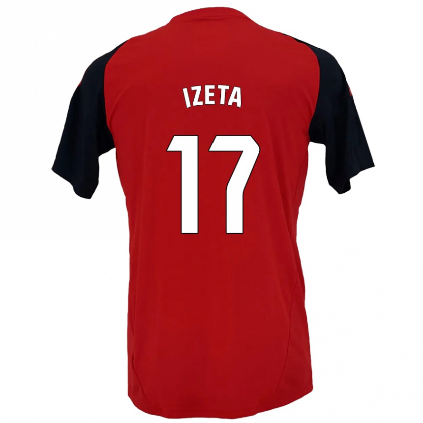 Kids Football Urko Izeta #17 Red Black Home Jersey 2024/25 T-Shirt Australia