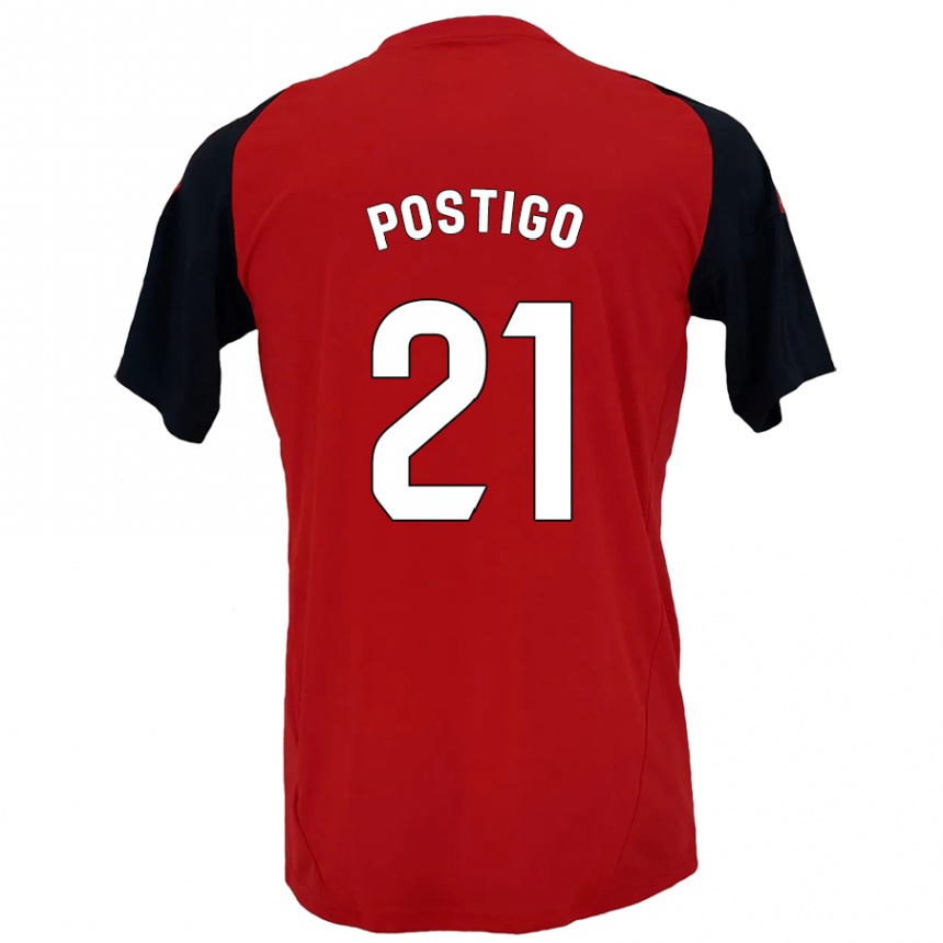 Kids Football Sergio Postigo #21 Red Black Home Jersey 2024/25 T-Shirt Australia