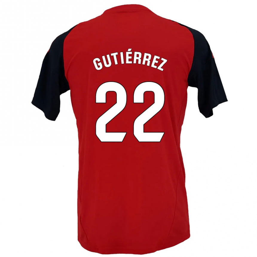 Kids Football Juan Gutiérrez #22 Red Black Home Jersey 2024/25 T-Shirt Australia