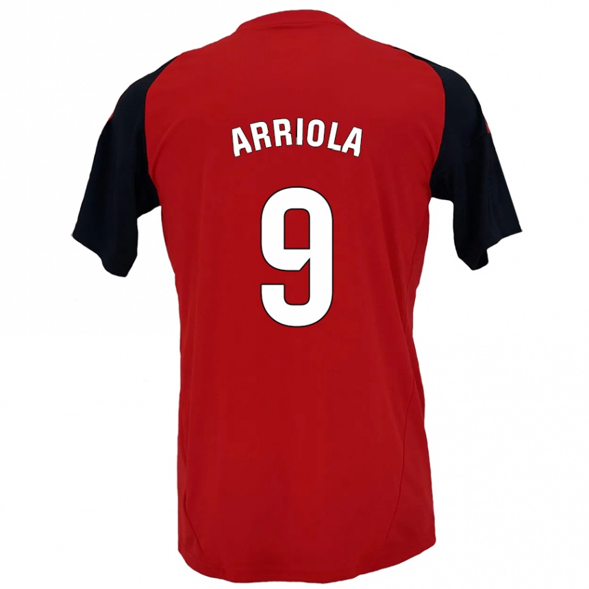 Kids Football Marcos Arriola #9 Red Black Home Jersey 2024/25 T-Shirt Australia