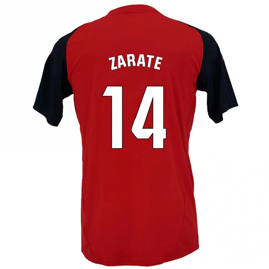 Kids Football Hugo Zárate #14 Red Black Home Jersey 2024/25 T-Shirt Australia