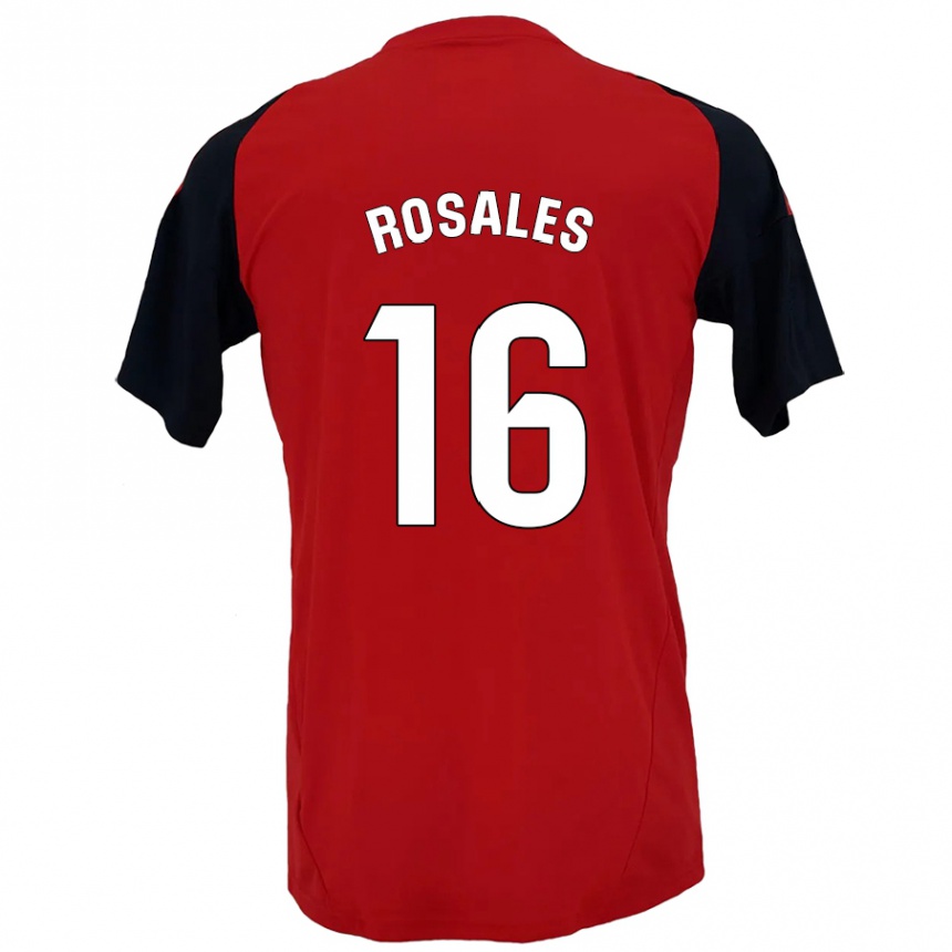 Kids Football Diego Rosales #16 Red Black Home Jersey 2024/25 T-Shirt Australia