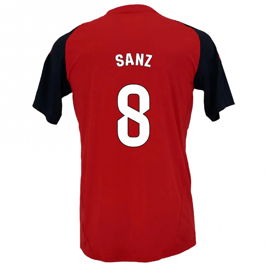 Kids Football Álvaro Sanz #8 Red Black Home Jersey 2024/25 T-Shirt Australia