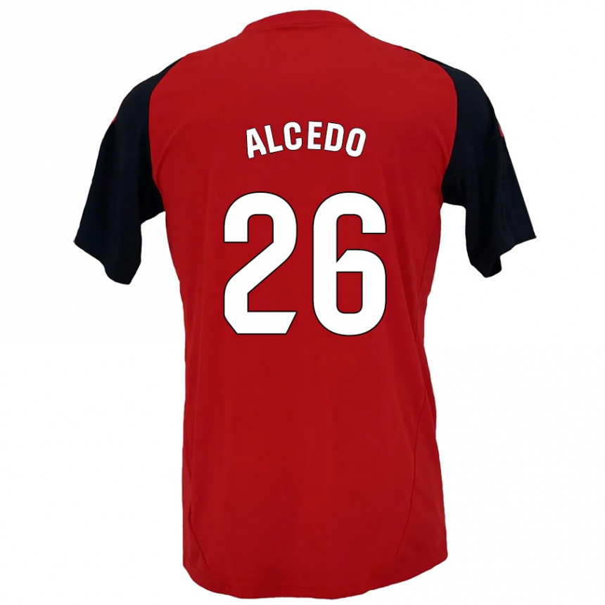 Kids Football Juan María Alcedo #26 Red Black Home Jersey 2024/25 T-Shirt Australia