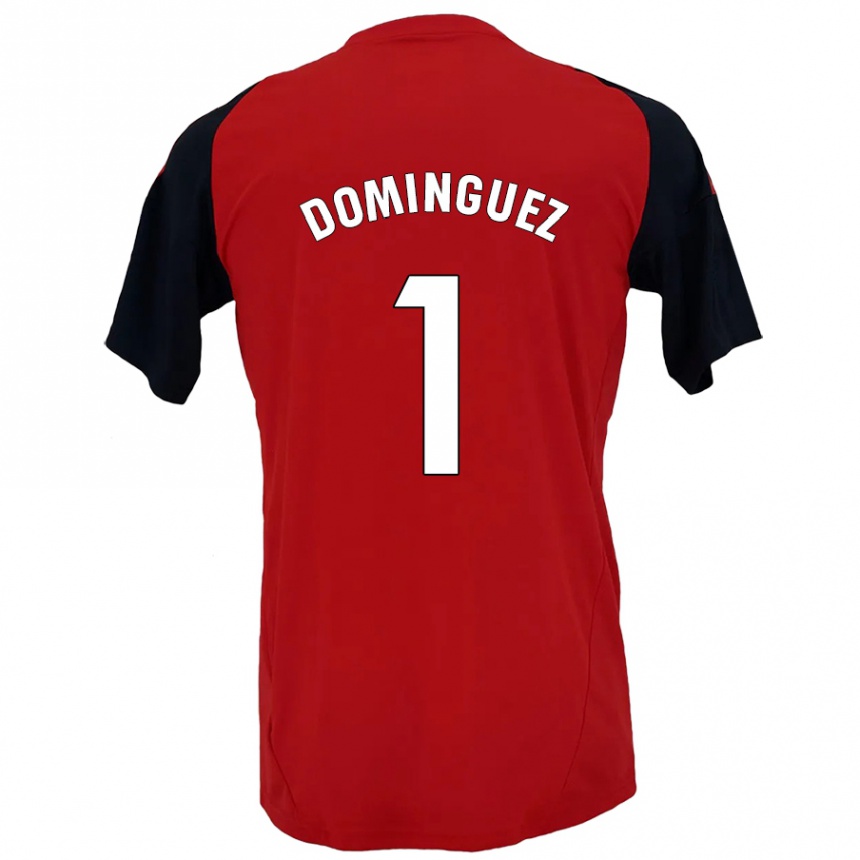 Kids Football Iago Domínguez #1 Red Black Home Jersey 2024/25 T-Shirt Australia