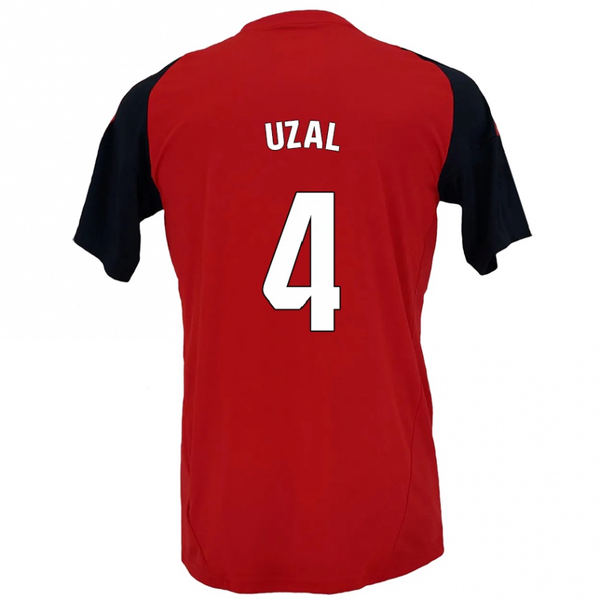 Kids Football Yeray Uzal #4 Red Black Home Jersey 2024/25 T-Shirt Australia