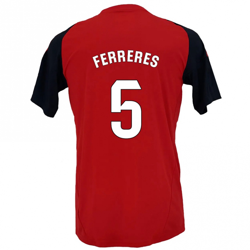 Kids Football Manolo Ferreres #5 Red Black Home Jersey 2024/25 T-Shirt Australia