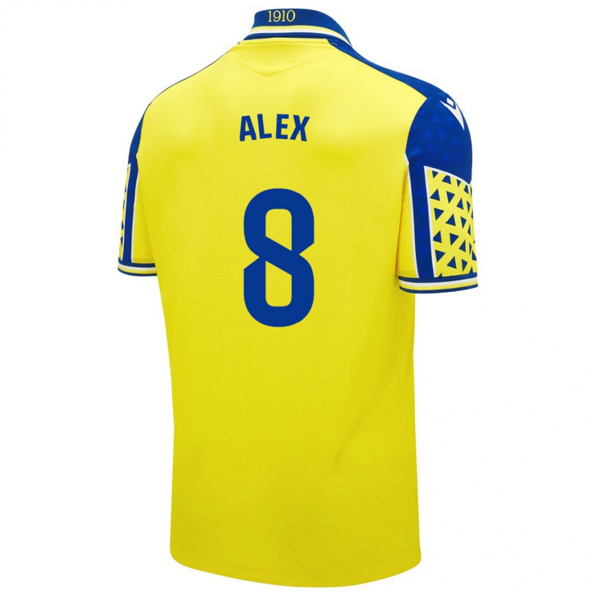 Kids Football Álex Fernández #8 Yellow Blue Home Jersey 2024/25 T-Shirt Australia