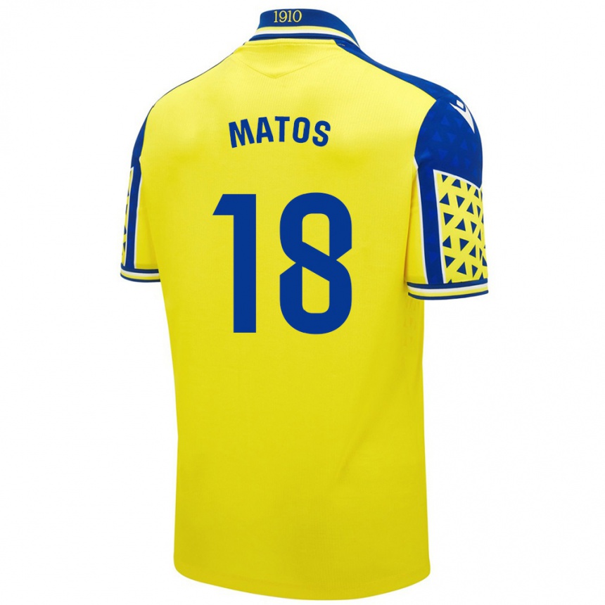 Kids Football José Matos #18 Yellow Blue Home Jersey 2024/25 T-Shirt Australia