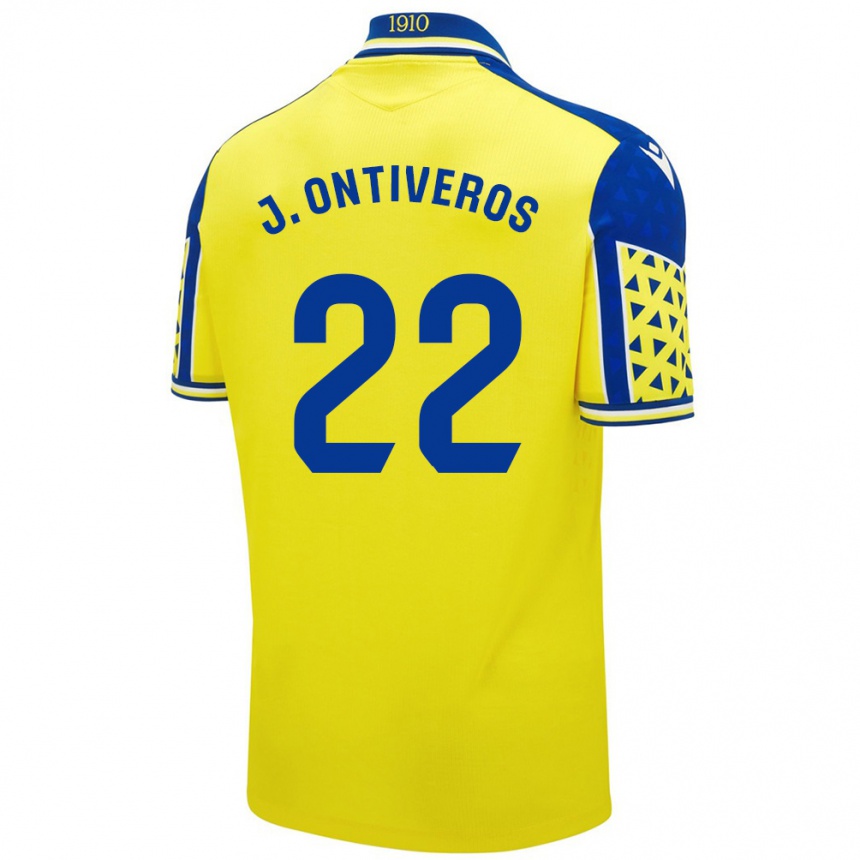 Kids Football Javi Ontiveros #22 Yellow Blue Home Jersey 2024/25 T-Shirt Australia