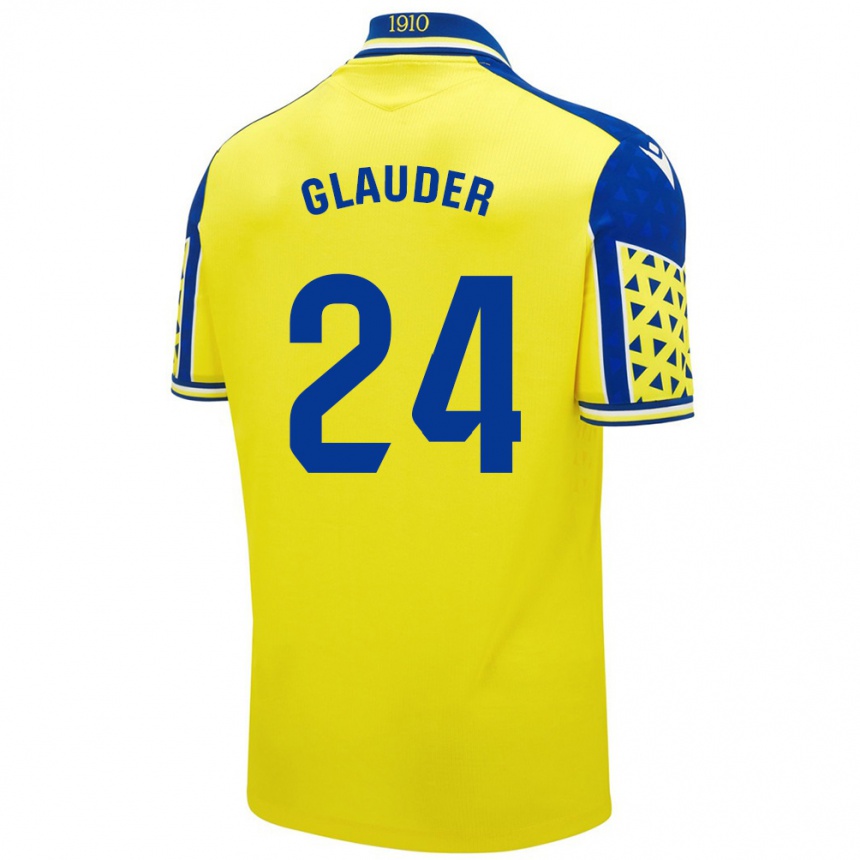 Kids Football Cristian Glauder #24 Yellow Blue Home Jersey 2024/25 T-Shirt Australia