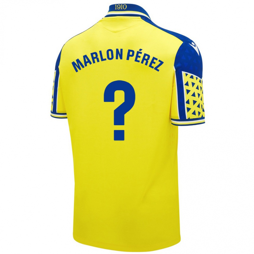 Kids Football Marlon Pérez #0 Yellow Blue Home Jersey 2024/25 T-Shirt Australia