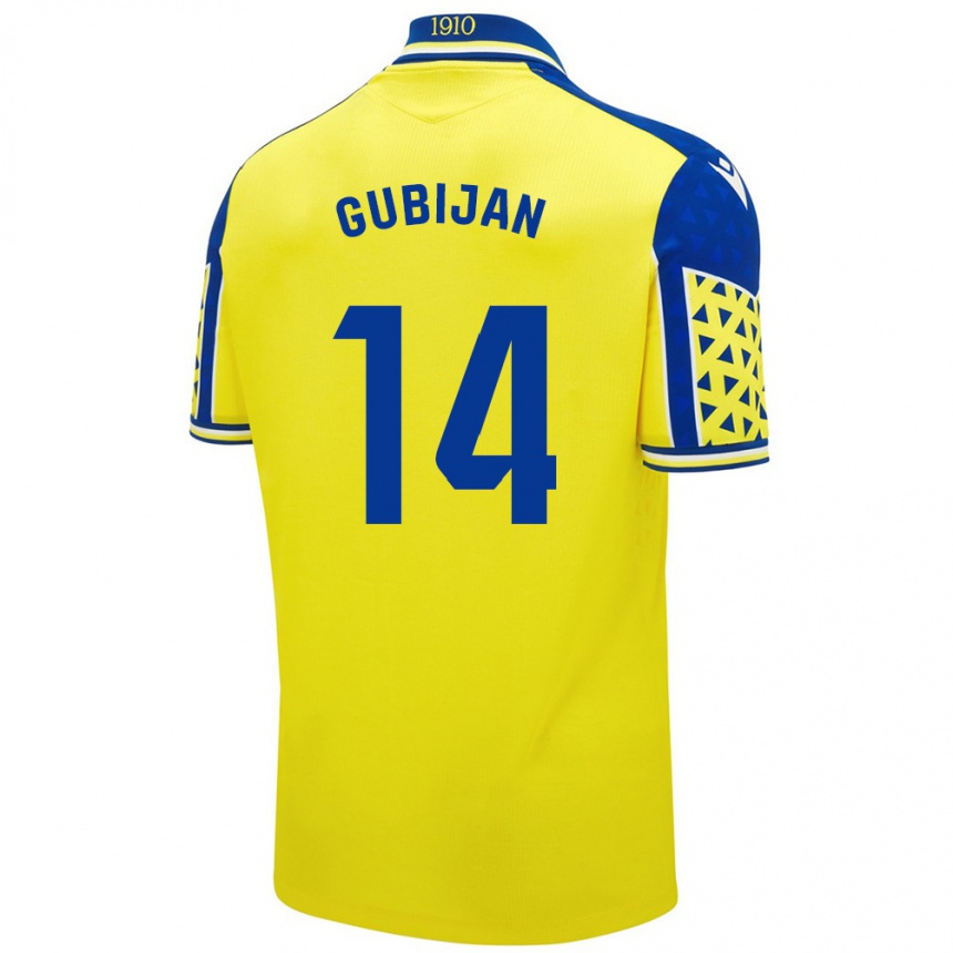 Kids Football Lovro Gubijan #14 Yellow Blue Home Jersey 2024/25 T-Shirt Australia