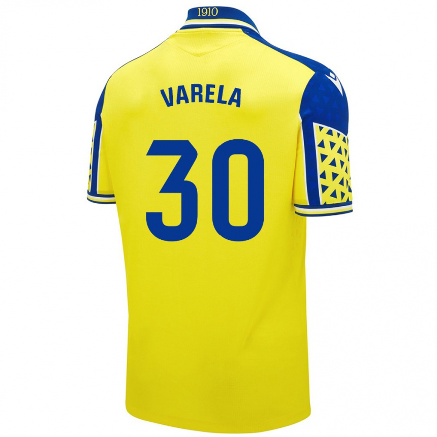 Kids Football Brandon Varela #30 Yellow Blue Home Jersey 2024/25 T-Shirt Australia