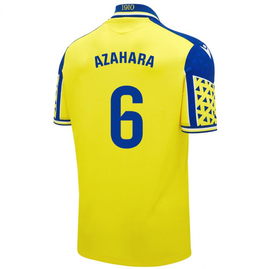 Kids Football Azahara #6 Yellow Blue Home Jersey 2024/25 T-Shirt Australia