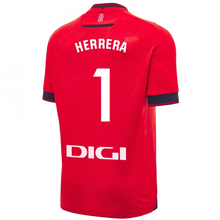 Kids Football Sergio Herrera #1 Red White Home Jersey 2024/25 T-Shirt Australia