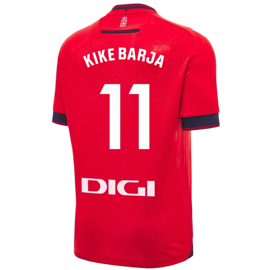 Kids Football Kike Barja #11 Red White Home Jersey 2024/25 T-Shirt Australia