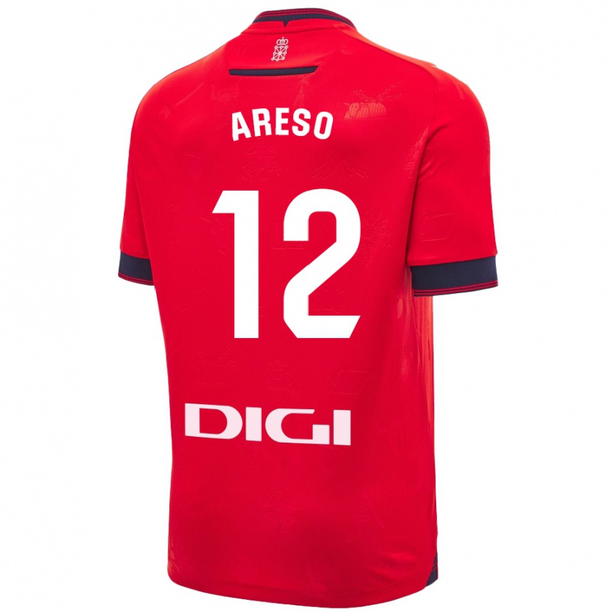 Kids Football Jesús Areso #12 Red White Home Jersey 2024/25 T-Shirt Australia