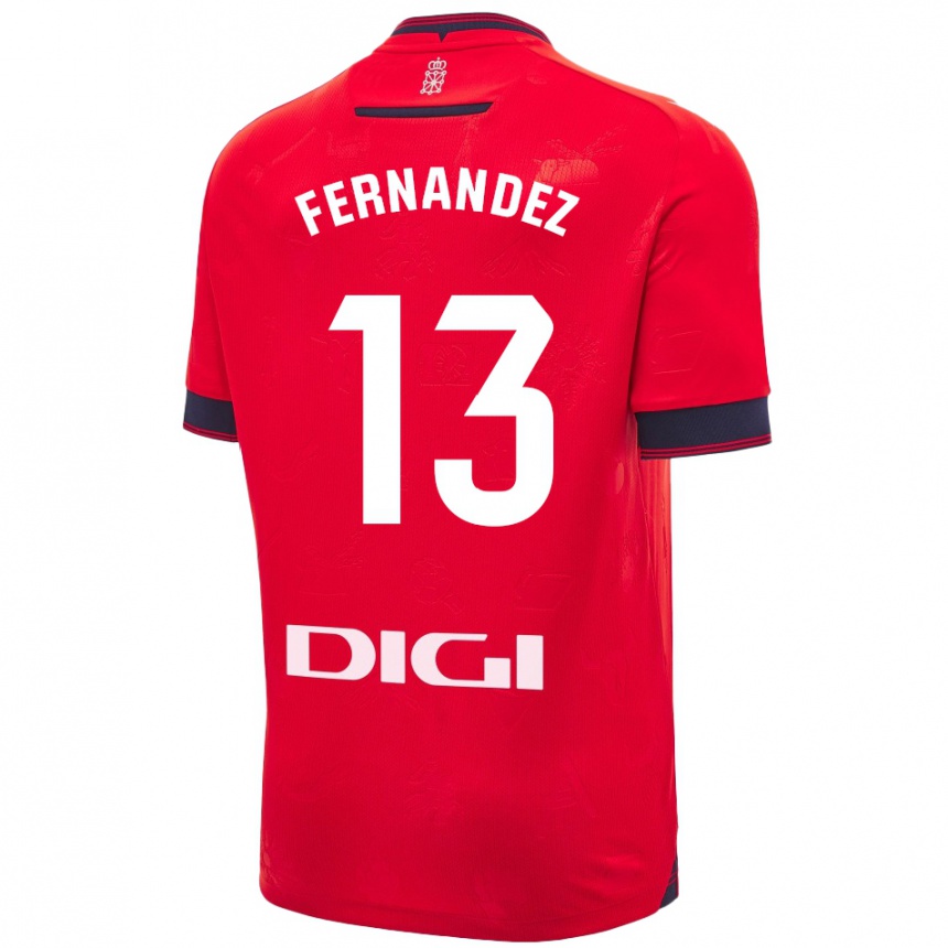 Kids Football Aitor Fernández #13 Red White Home Jersey 2024/25 T-Shirt Australia