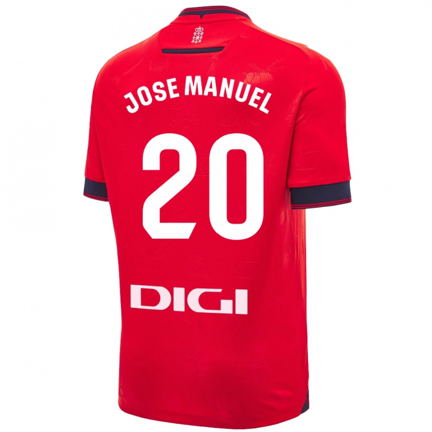 Kids Football José Manuel Arnáiz #20 Red White Home Jersey 2024/25 T-Shirt Australia