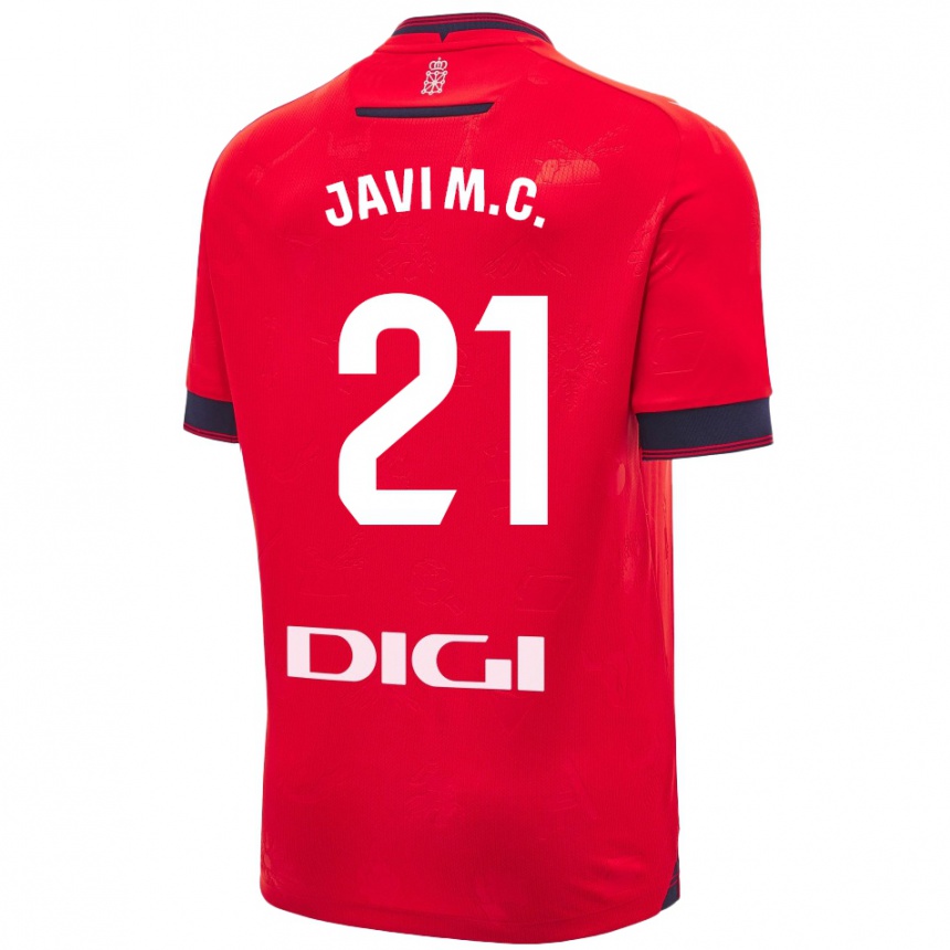 Kids Football Javi Martínez #21 Red White Home Jersey 2024/25 T-Shirt Australia