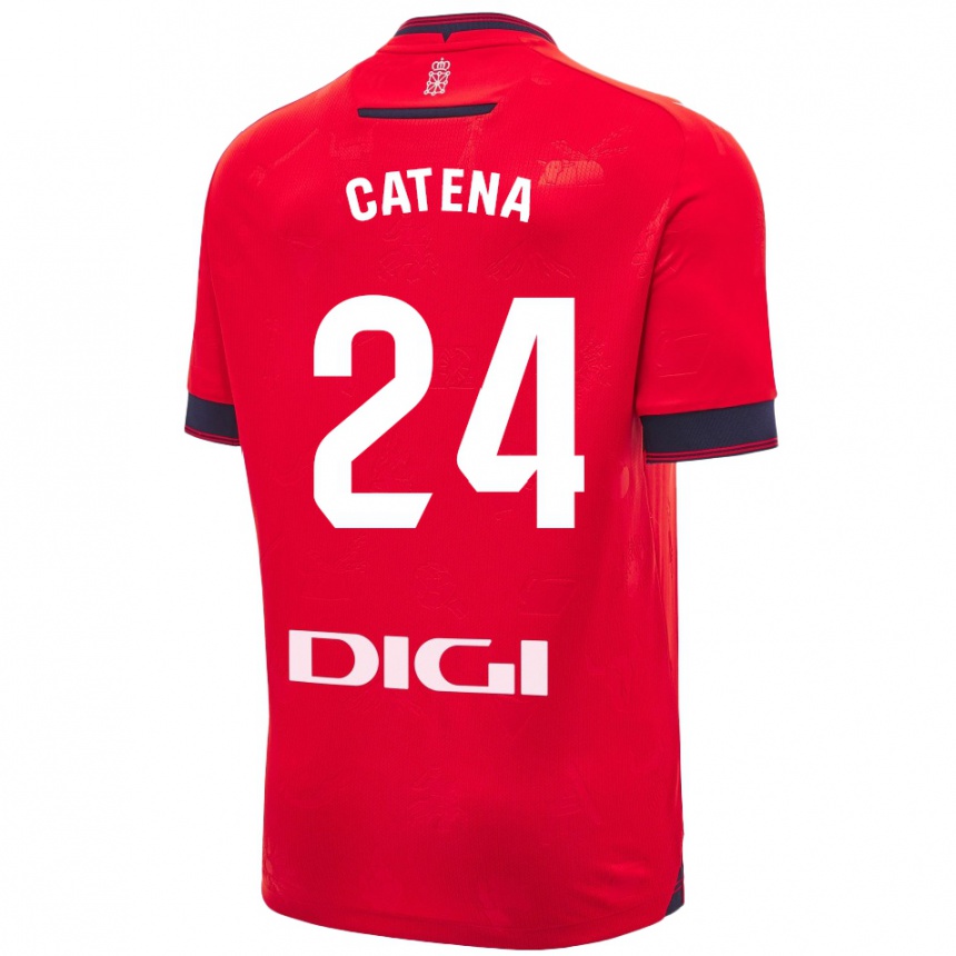 Kids Football Alejandro Catena #24 Red White Home Jersey 2024/25 T-Shirt Australia