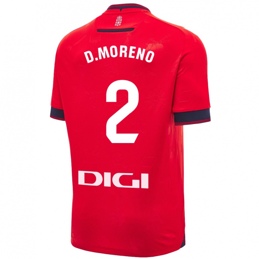 Kids Football Diego Moreno #2 Red White Home Jersey 2024/25 T-Shirt Australia