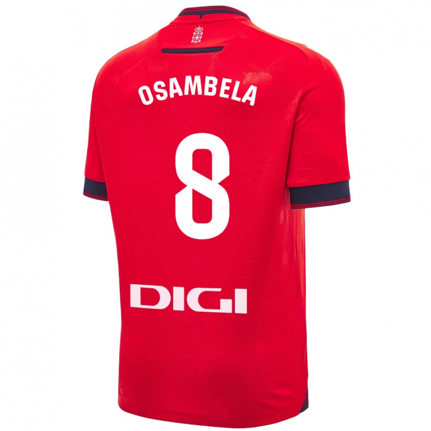 Kids Football Asier Osambela #8 Red White Home Jersey 2024/25 T-Shirt Australia