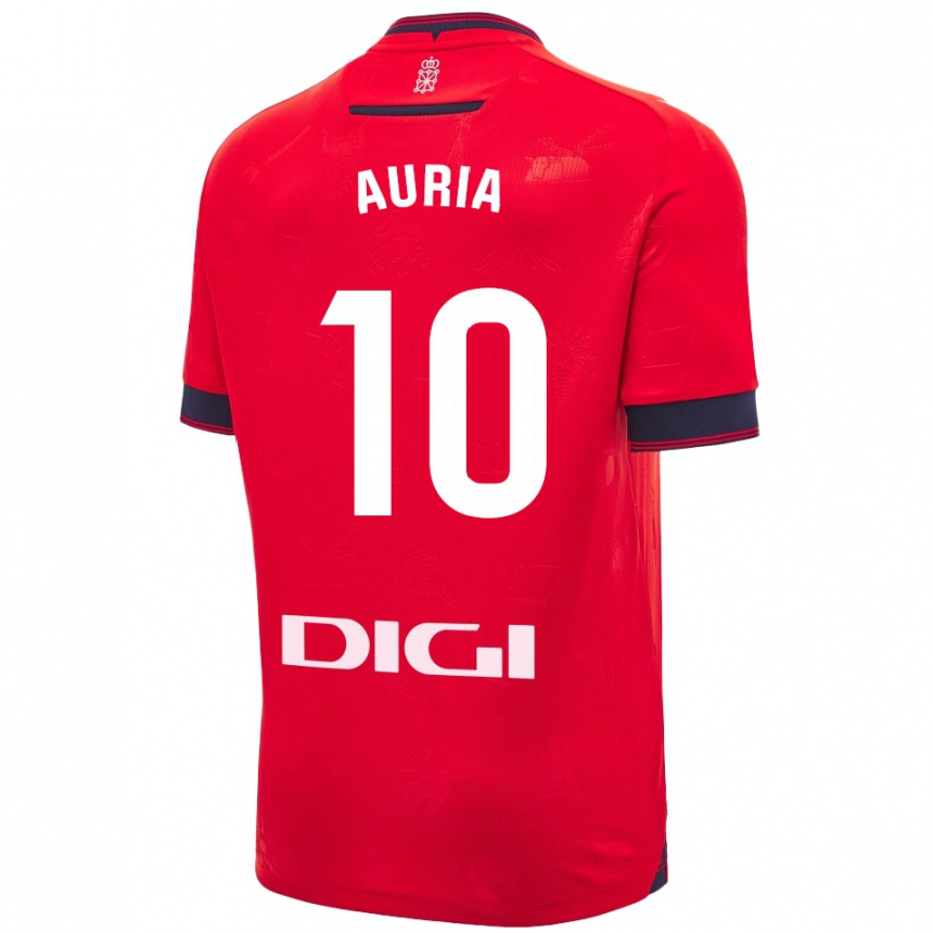 Kids Football Miguel Auria #10 Red White Home Jersey 2024/25 T-Shirt Australia