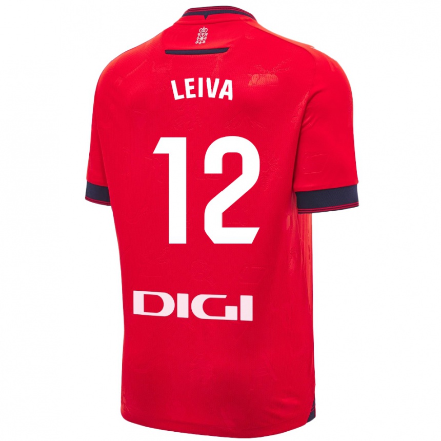 Kids Football Álvaro Leiva #12 Red White Home Jersey 2024/25 T-Shirt Australia