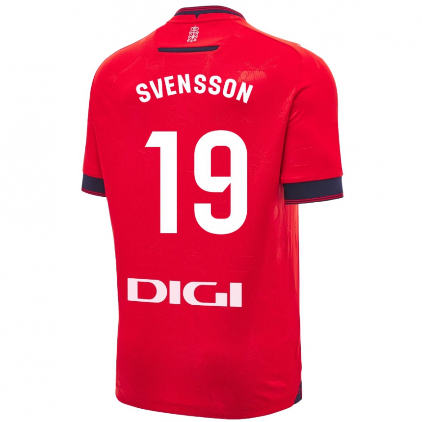 Kids Football Max Svensson #19 Red White Home Jersey 2024/25 T-Shirt Australia