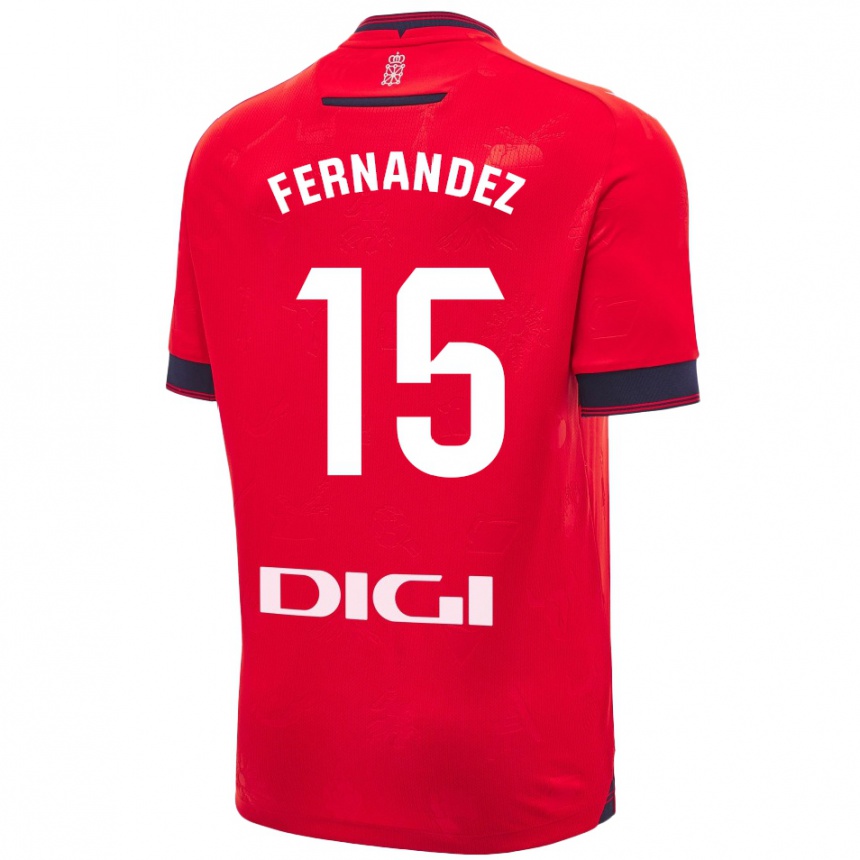 Kids Football Leyre Fernández Sánchez #15 Red White Home Jersey 2024/25 T-Shirt Australia