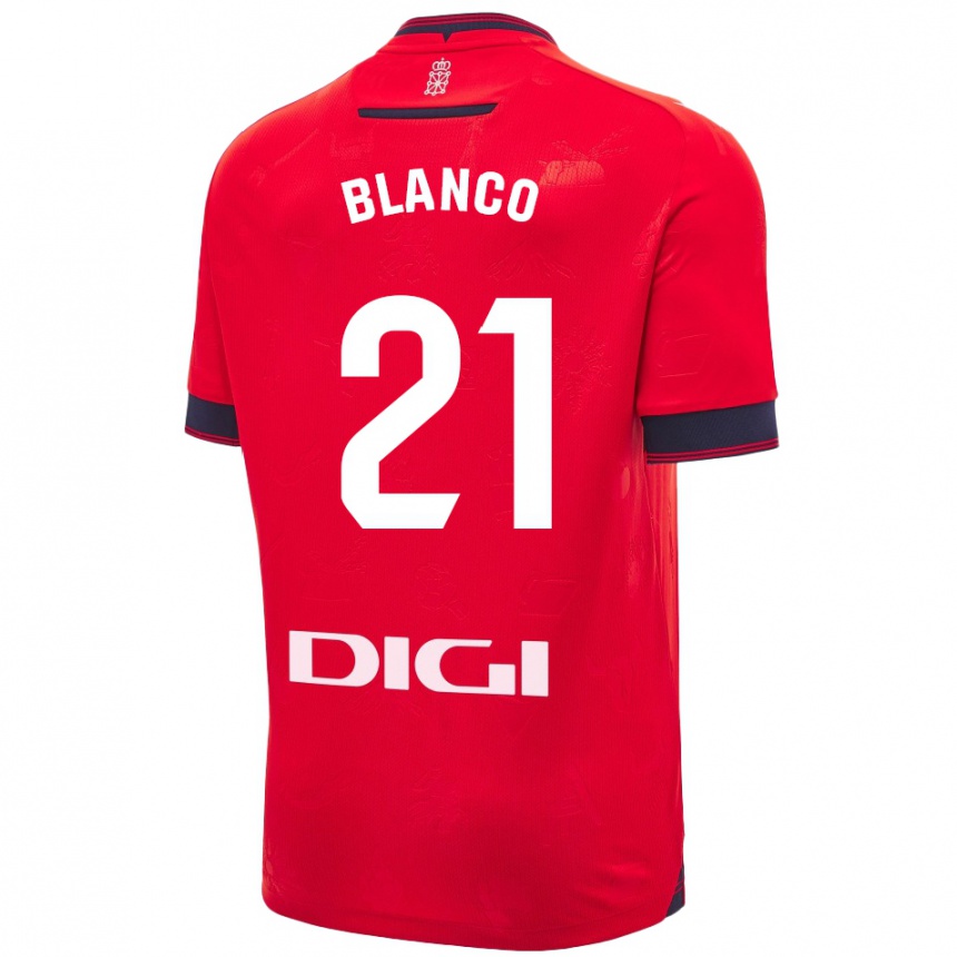 Kids Football Alexia Blanco Llacuno #21 Red White Home Jersey 2024/25 T-Shirt Australia