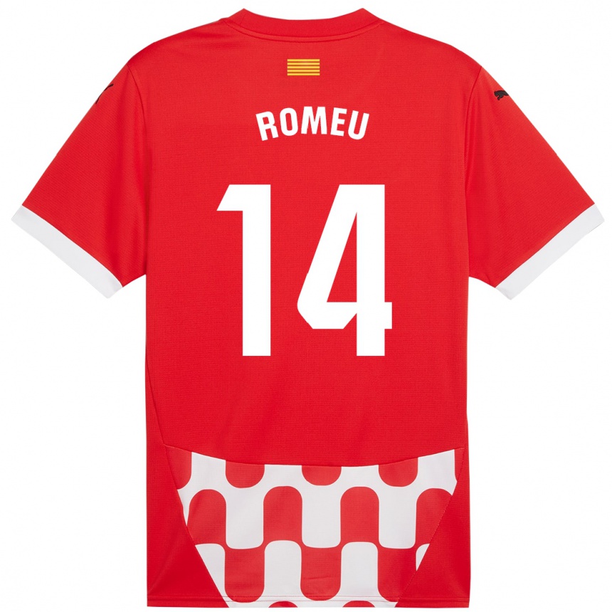 Kids Football Oriol Romeu #14 Red White Home Jersey 2024/25 T-Shirt Australia