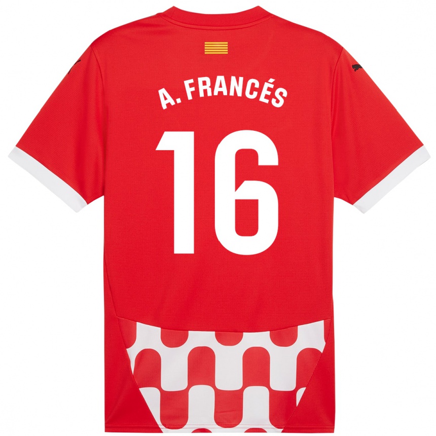 Kids Football Alejandro Francés #16 Red White Home Jersey 2024/25 T-Shirt Australia