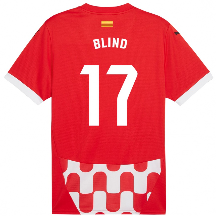 Kids Football Daley Blind #17 Red White Home Jersey 2024/25 T-Shirt Australia