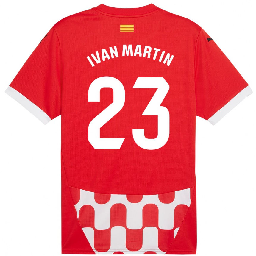 Kids Football Iván Martín #23 Red White Home Jersey 2024/25 T-Shirt Australia