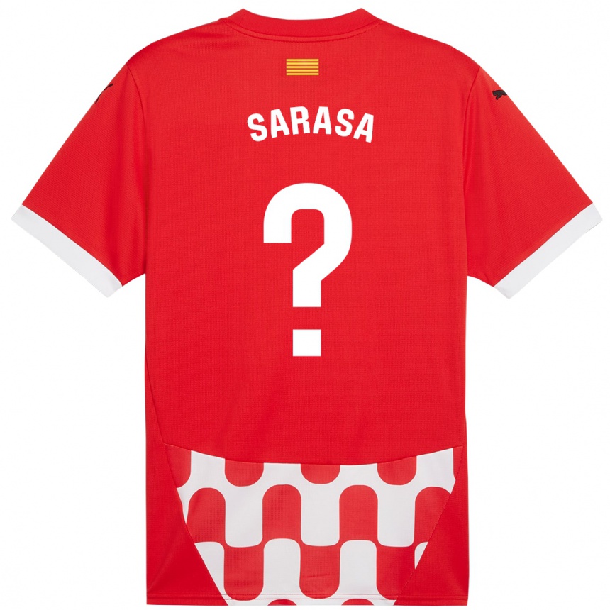 Kids Football Javier Sarasa #0 Red White Home Jersey 2024/25 T-Shirt Australia