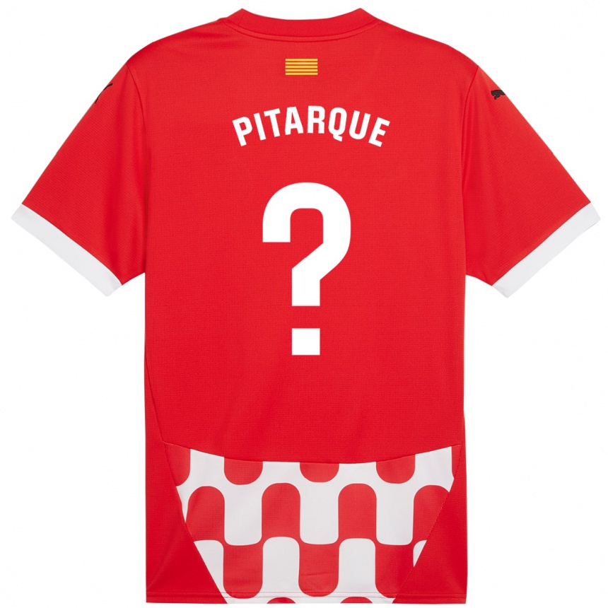 Kids Football Víctor Pitarque #0 Red White Home Jersey 2024/25 T-Shirt Australia