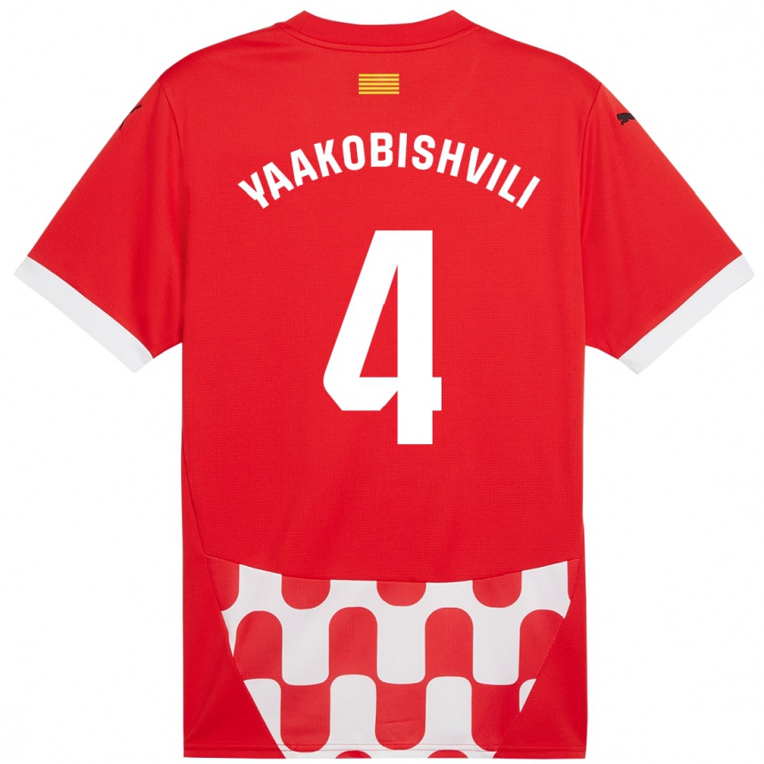 Kids Football Antal Yaakobishvili #4 Red White Home Jersey 2024/25 T-Shirt Australia